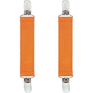 Hold’Em 1” Boot Straps Leg Pant Stirrup Elastic Extra Heavy Clips - Orange